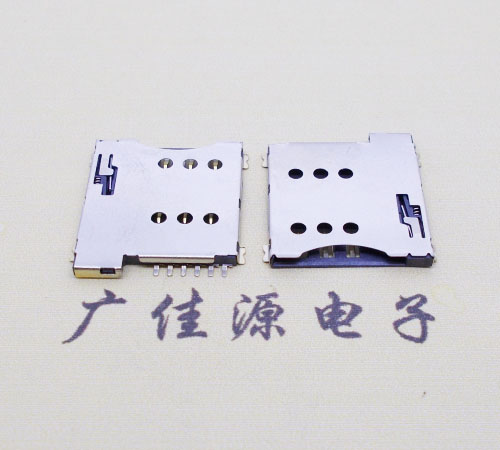 MICRO SIM卡座 自弹式6P H=1.35mm